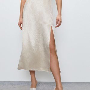Brand new Babaton satin slit maxi skirt